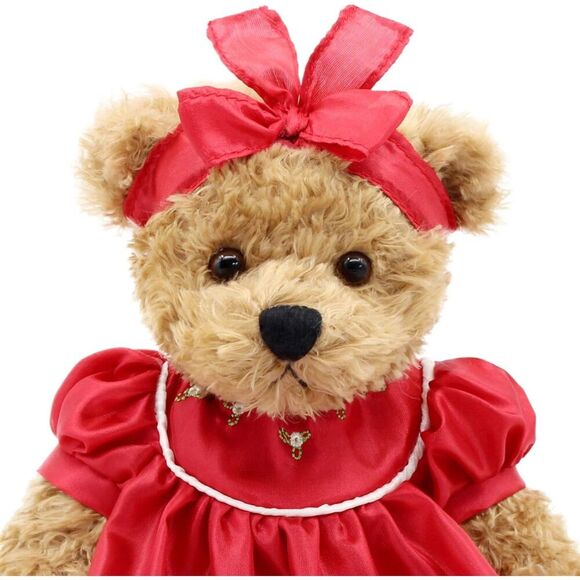 10" Oitscute Red Small Teddy Bear with Cloth Stuffed Animal Soft Plush Toy - Picture 5 of 6